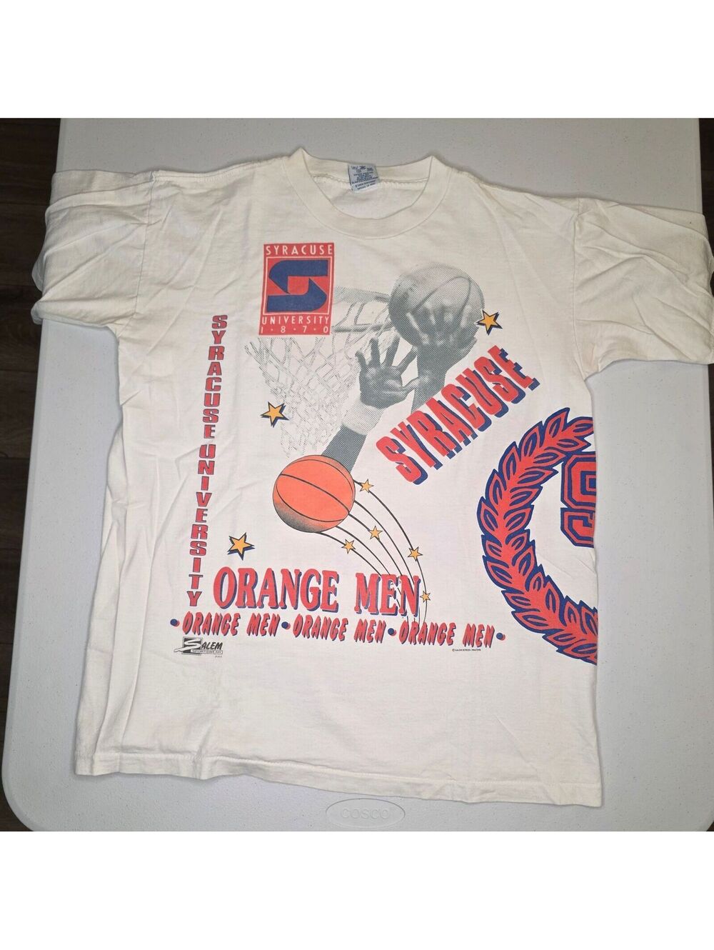 90s NCAA Syracuse Orangemen Basketball Wraparound Tee